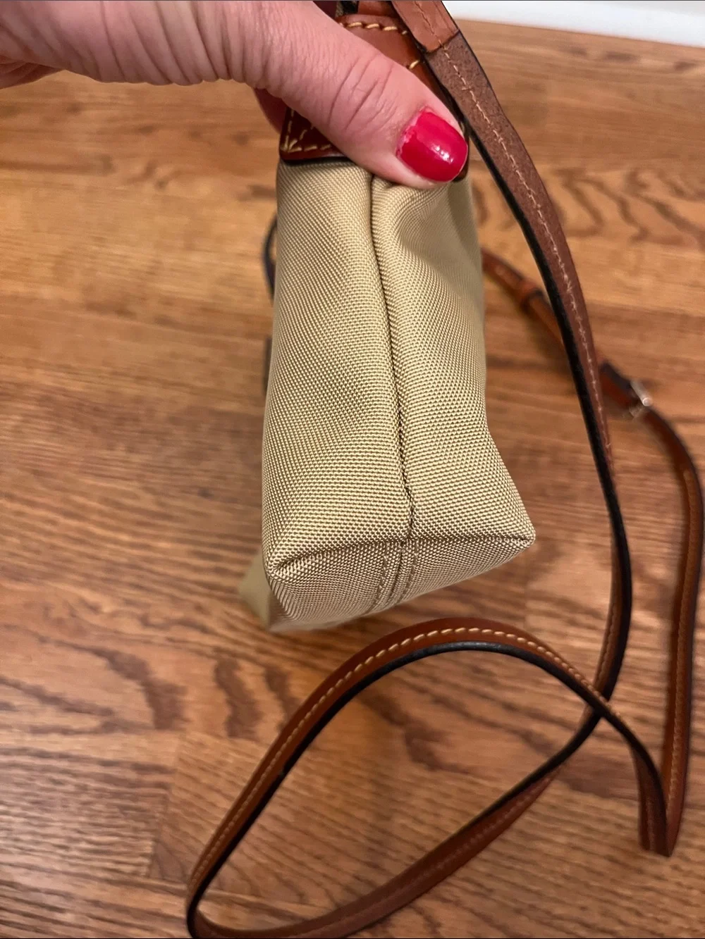 Dooney & Bourke Khaki Nylon Crossbody Pouchette Bag